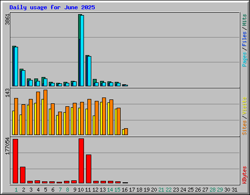Daily usage for June 2025